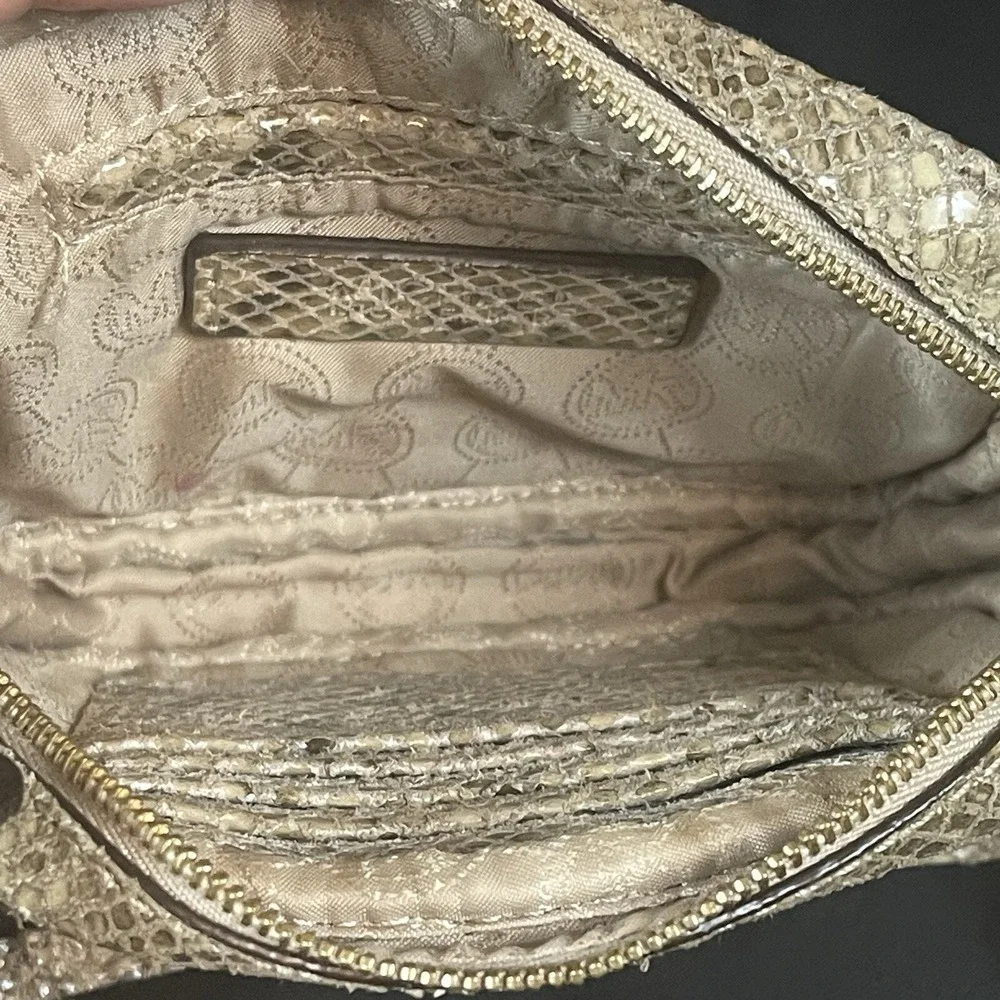 Michael Kors‎ Uptown Astor Snake Skin Crossbody Bag Purse Chain Strap Studded